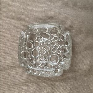 Vintage MCM Blenko Art Glass ashtray 4 X 4”s 1960s.